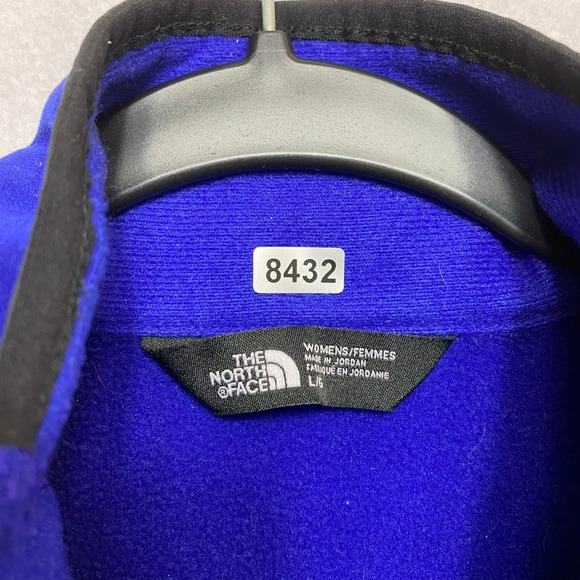 The North Face Fleece Jacket Womens Large Electric Blue Logo Full Zip - Picture 7 of 10